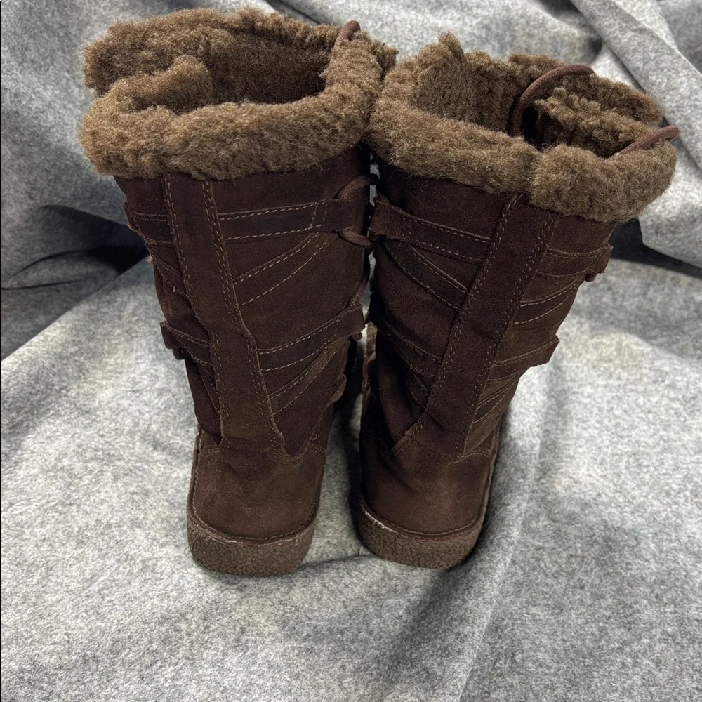 Rocket Dog lace up Cozy Brown suede and fur Boots size 6.5